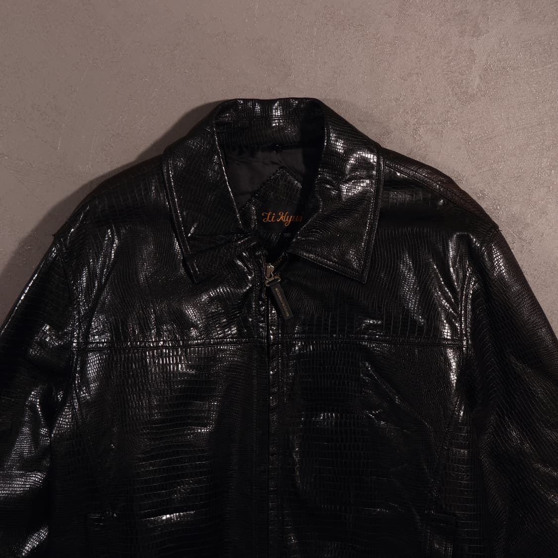 빈티지 뱀피 레더 집업자켓 상품이미지2