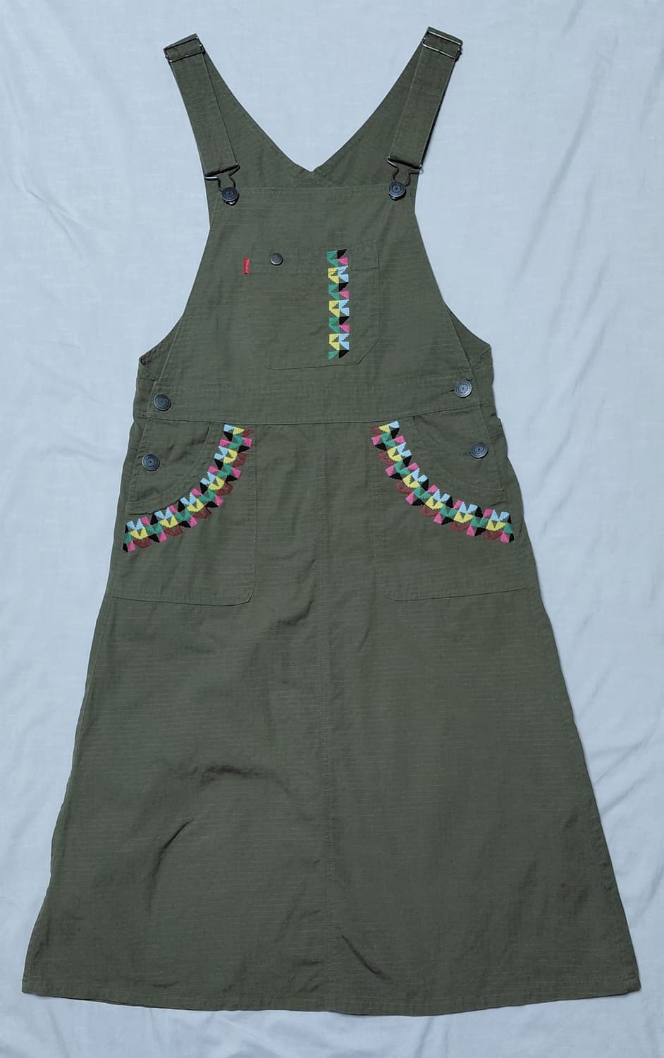 [FREE] TITICACA 에스닉 자수 립스탑 오버롤 원피스 상품이미지2