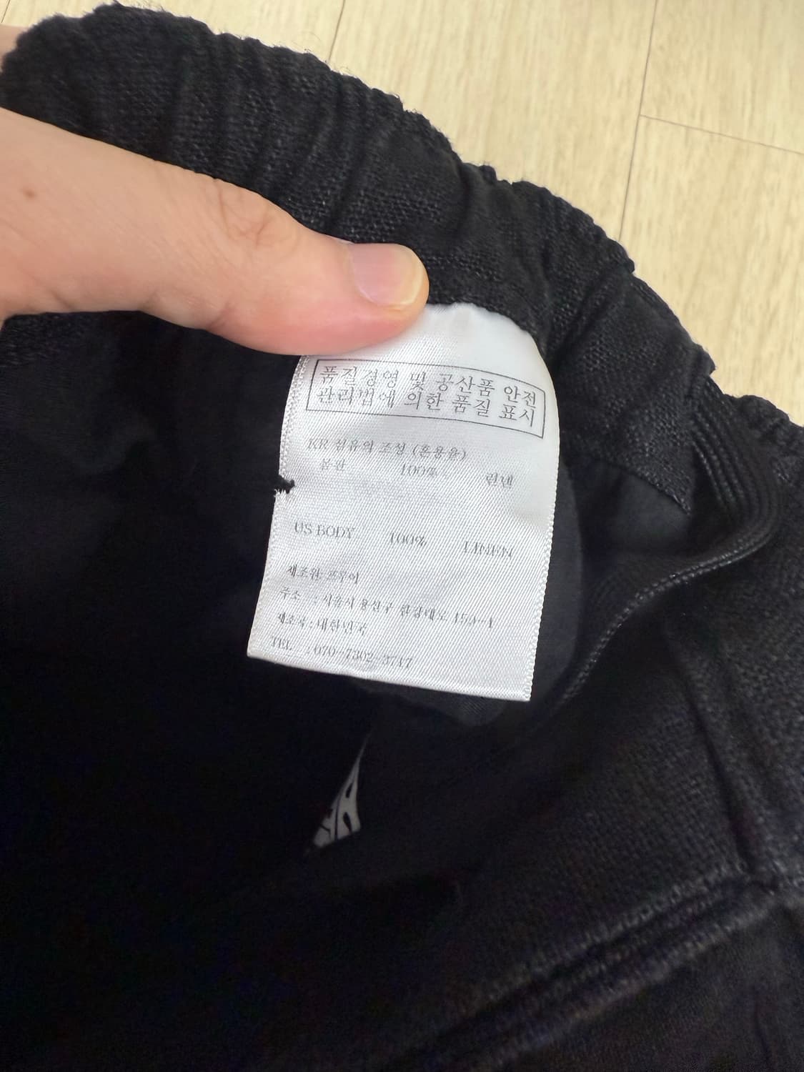 프루이 블랙 와이드 린넨팬츠 상품이미지2
