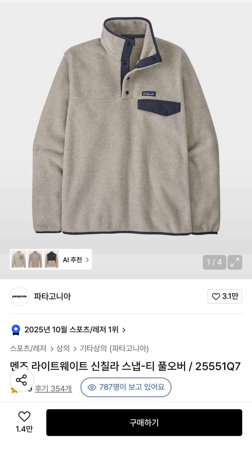 파타고니아 신칠라 L (국내) 상품이미지1