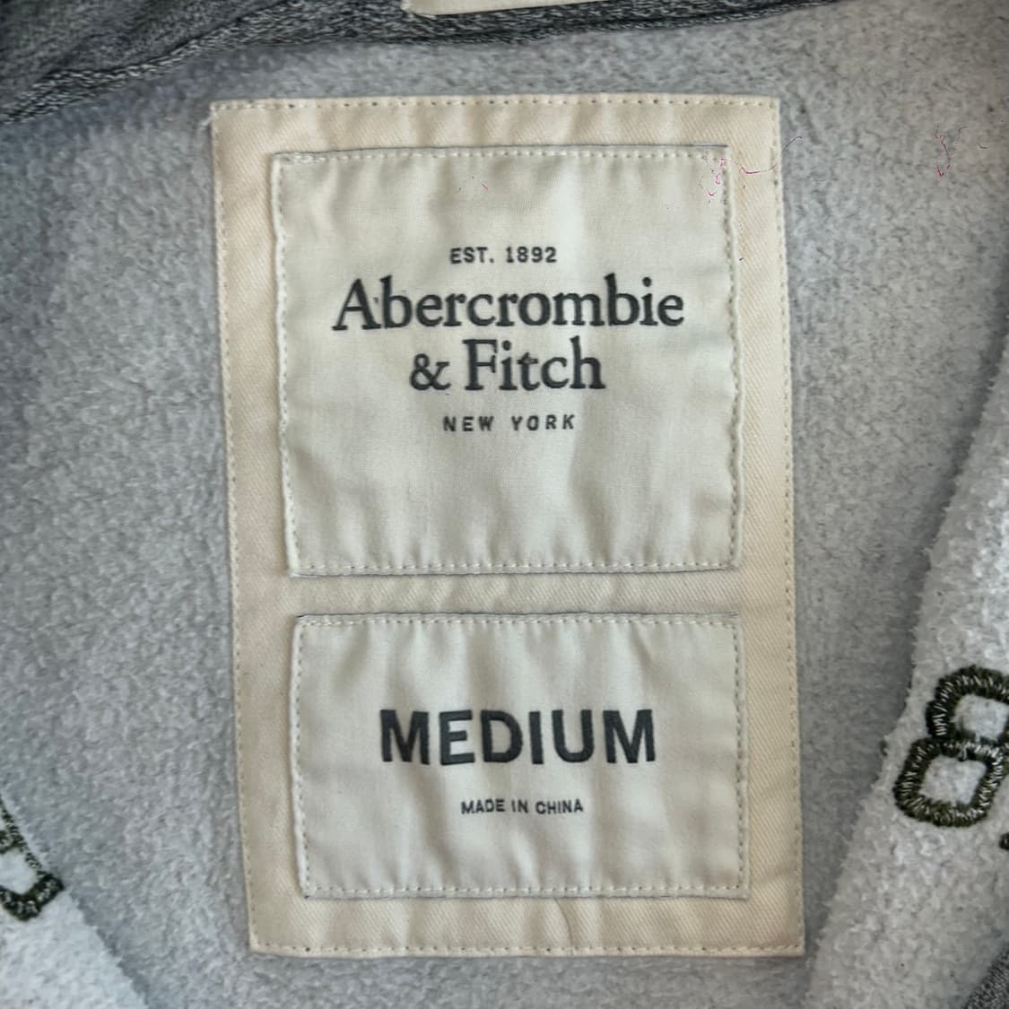 Abercrombie 아베크롬비 그린 로고 그레이 후드집업 상품이미지5