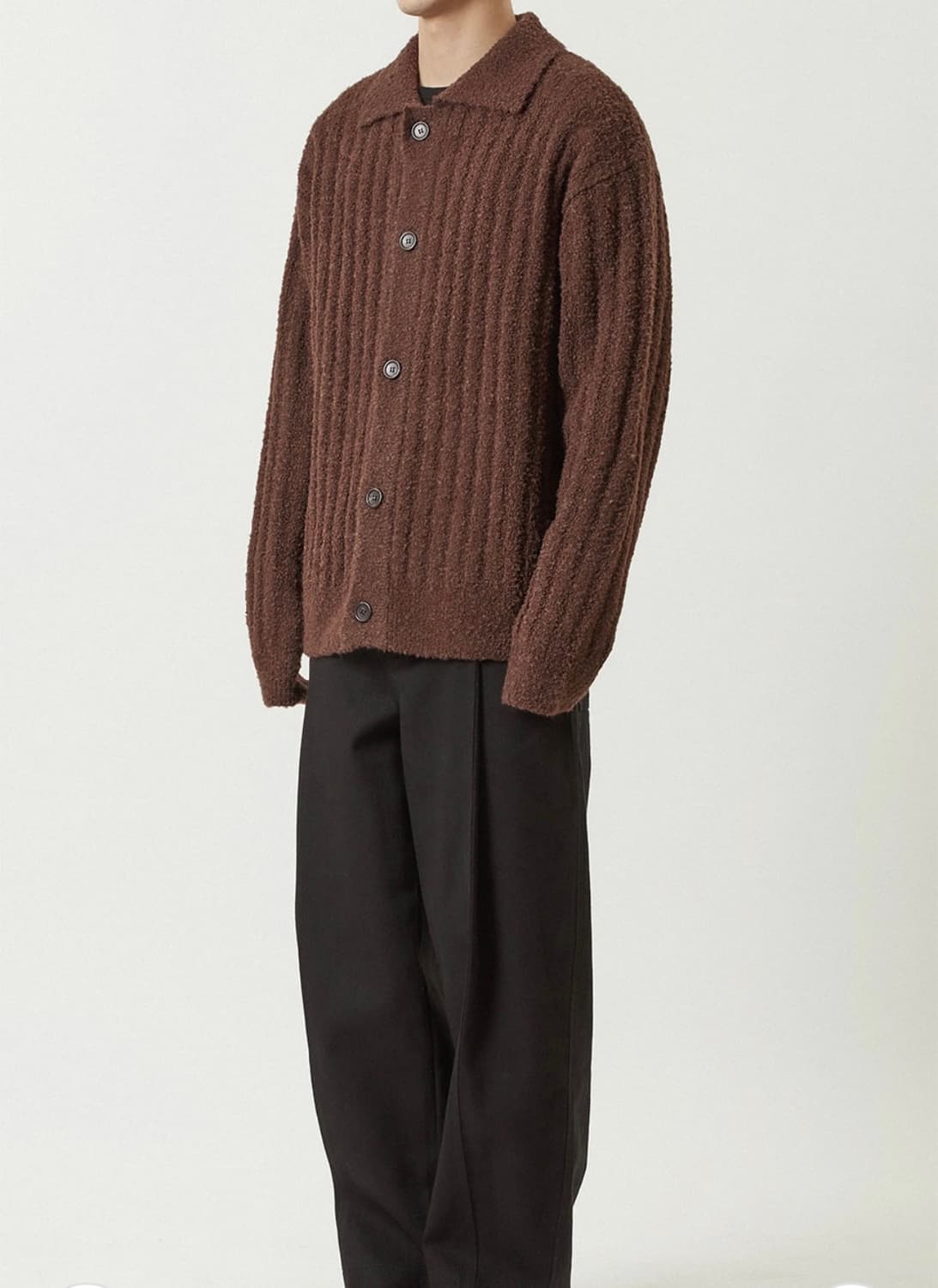 밈더워드로브_ 울 부클 가디건 브라운 1 상품이미지2