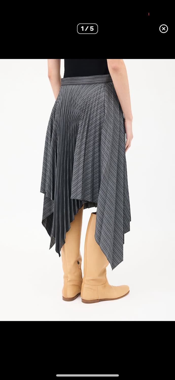 아크네 스튜디오 울 헤링본 플리츠 스커트 상품이미지1