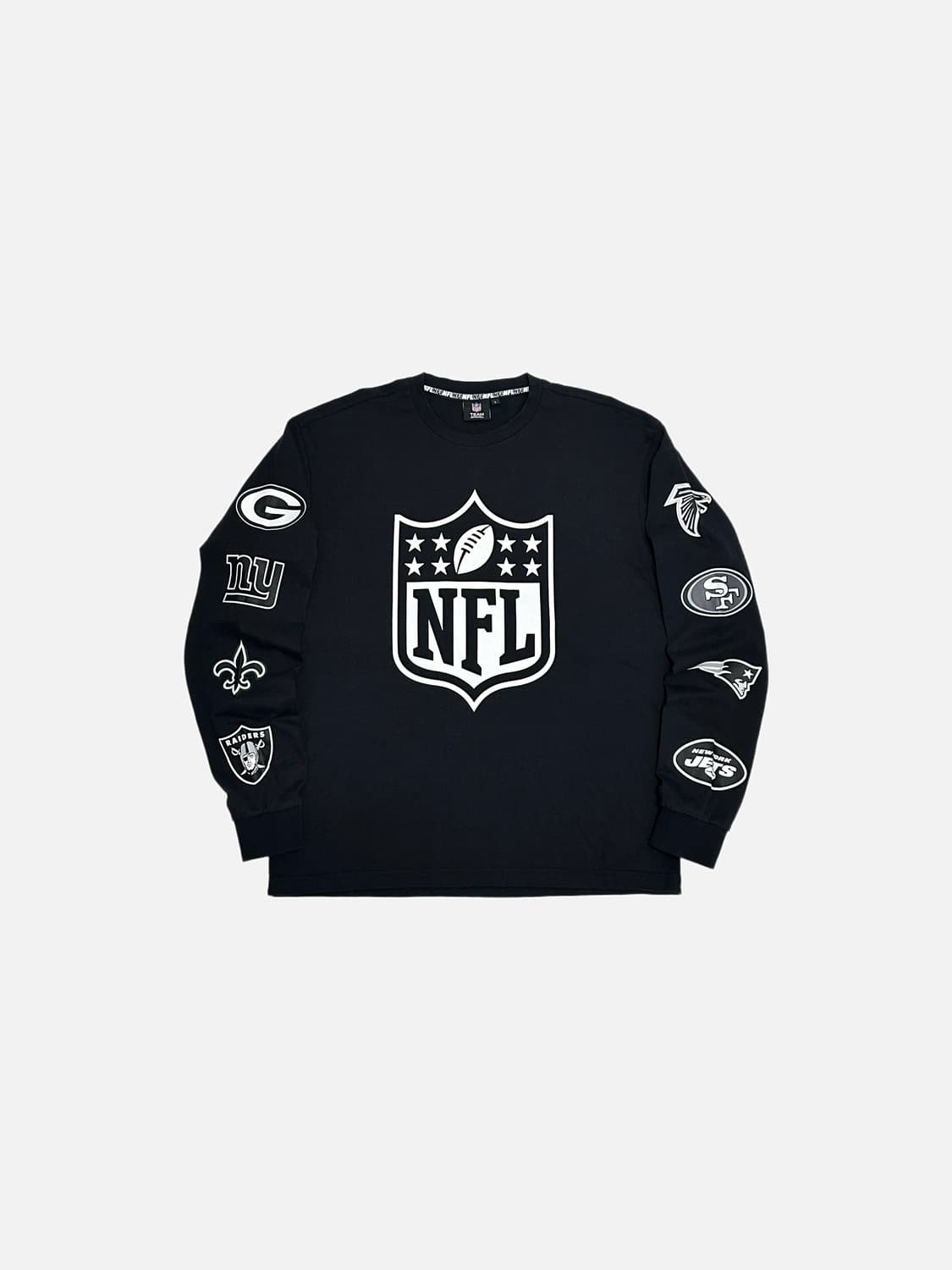 NFL 팀 로고 롱슬리브 긴팔티셔츠 블랙 상품이미지1