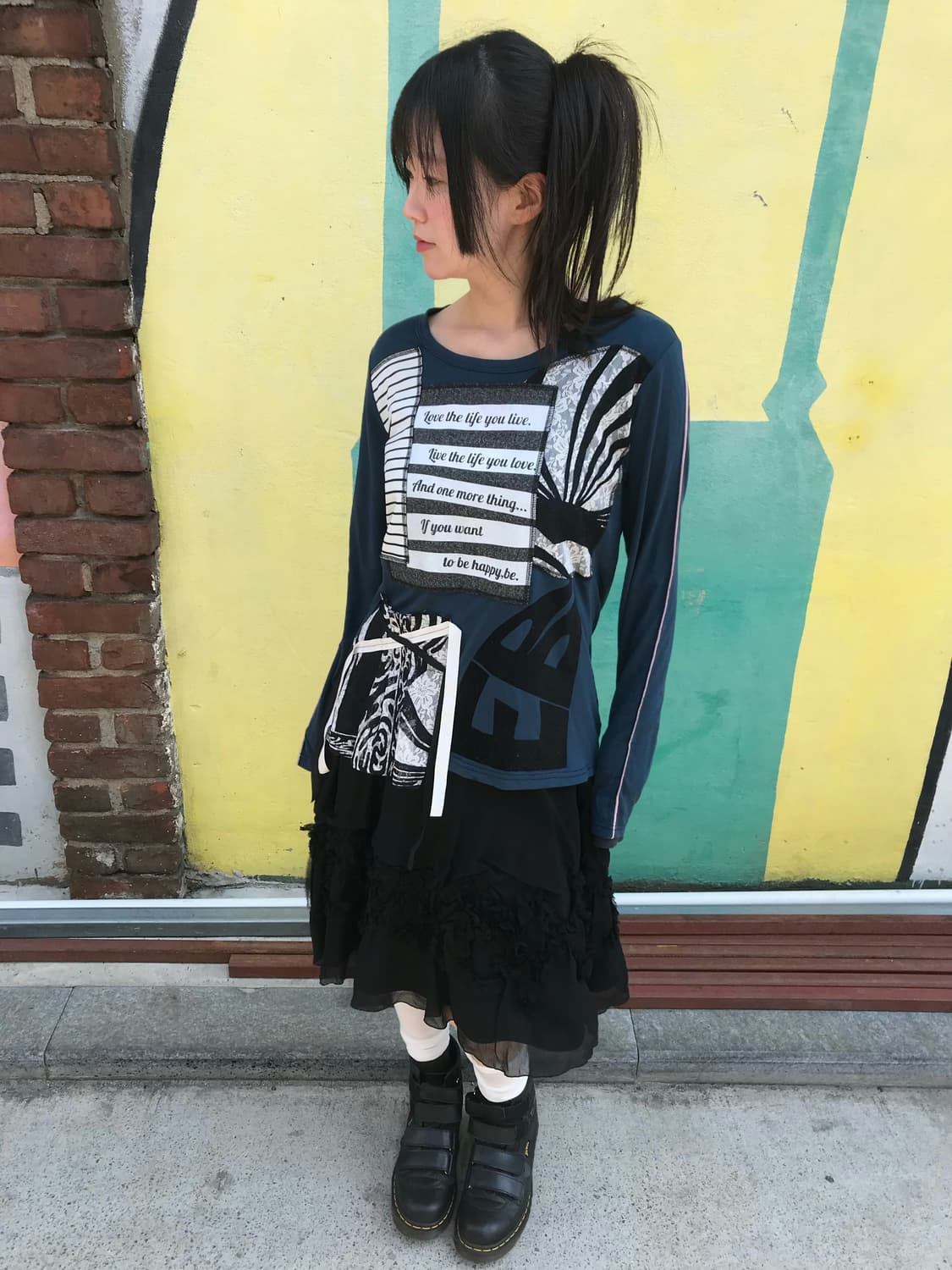 vintage black pattern skirt (25inch) 상품이미지7