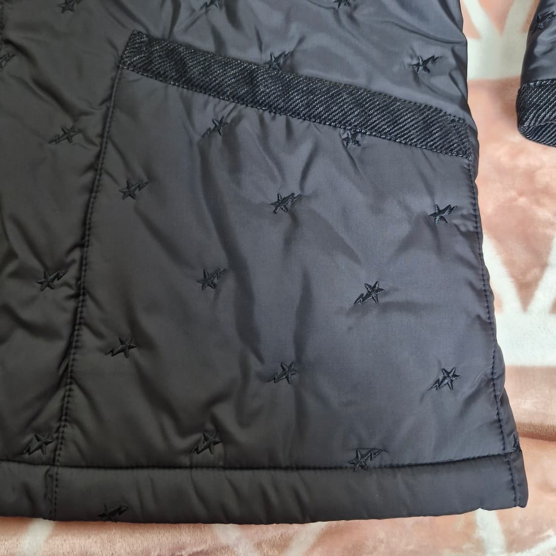 베이프 퀄팅 자켓 블랙 경량 패딩 상품이미지6