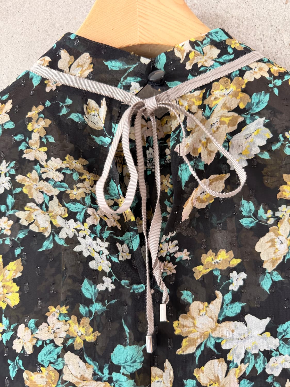 캐서린로즈 블랙 플라워 블라우스 시스루 일본제 상품이미지2