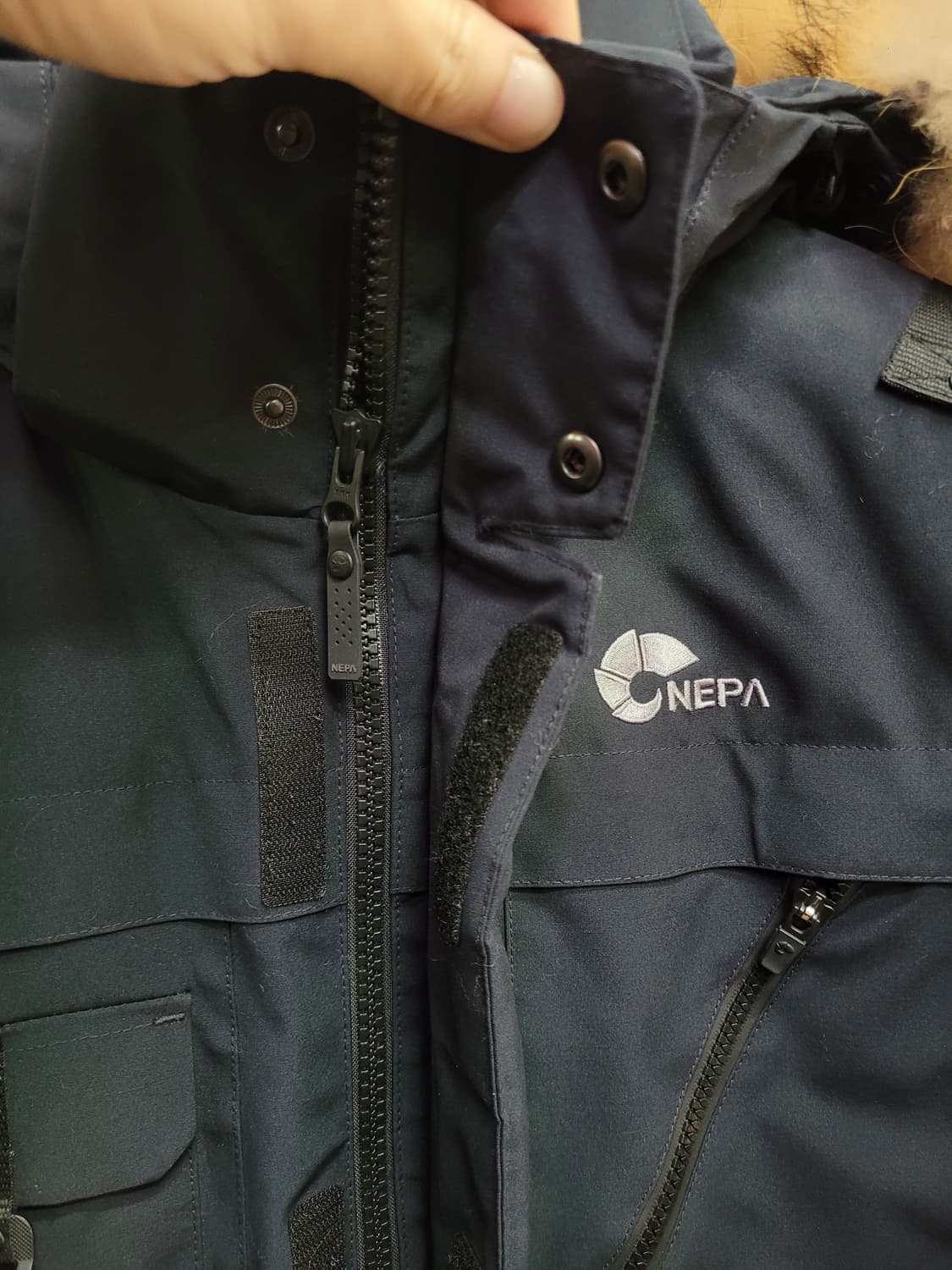 NEPA 미착용 네파 네이비 퍼 후드 구스 다운 패딩 (후드 탈부착) 상품이미지3