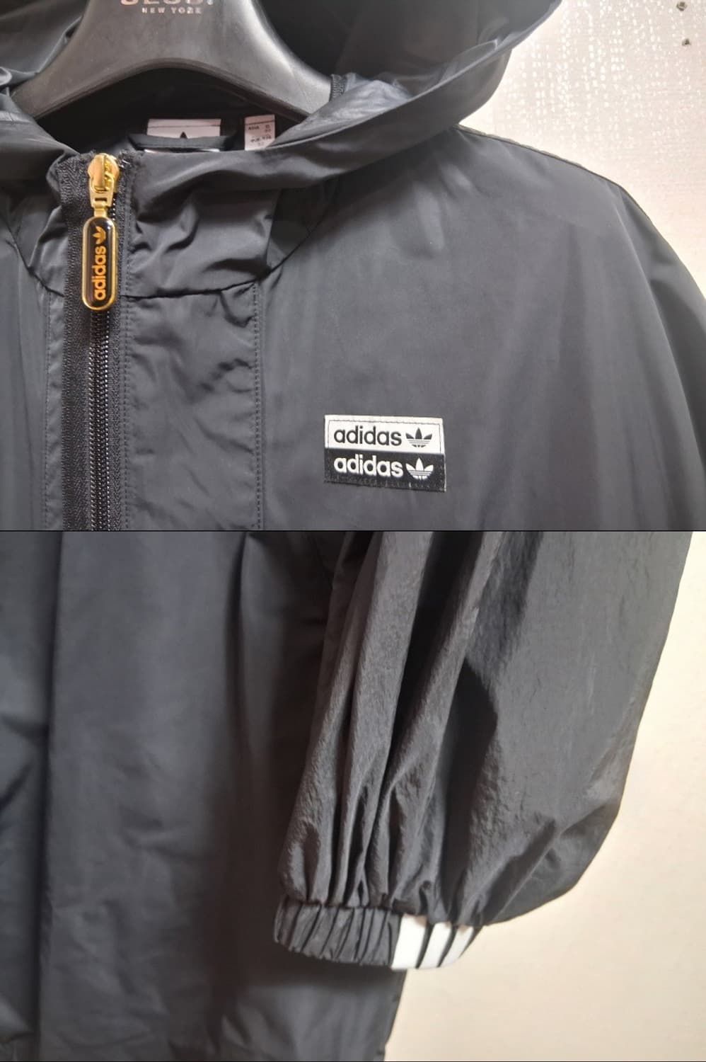 아디다스  윈더브레이커 롱점퍼 블랙 여성 5566 루즈핏 
 상품이미지3