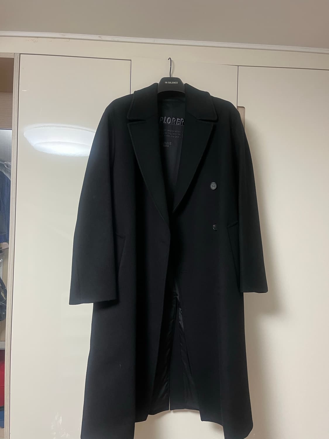 인사일런스 더블 코트 (블랙 / 울&캐시미어) L사이즈 상품이미지1