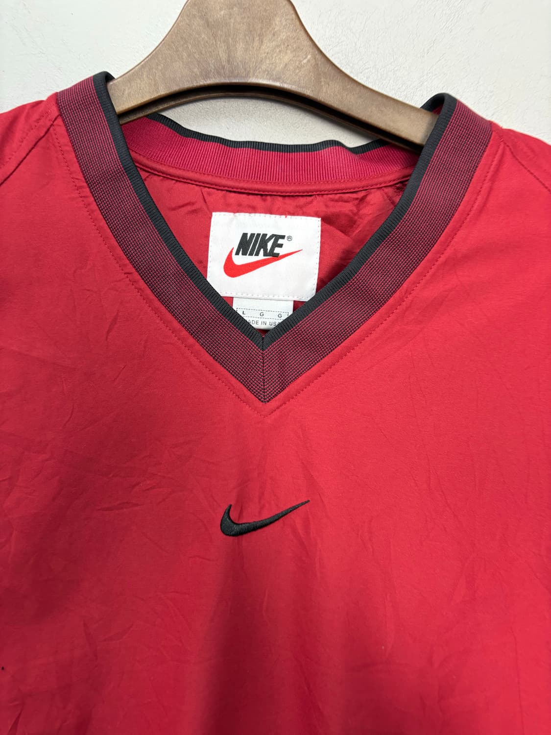 나이키 90s 올드스쿨 레드 브이넥 우븐 웜업 A3221 상품이미지3