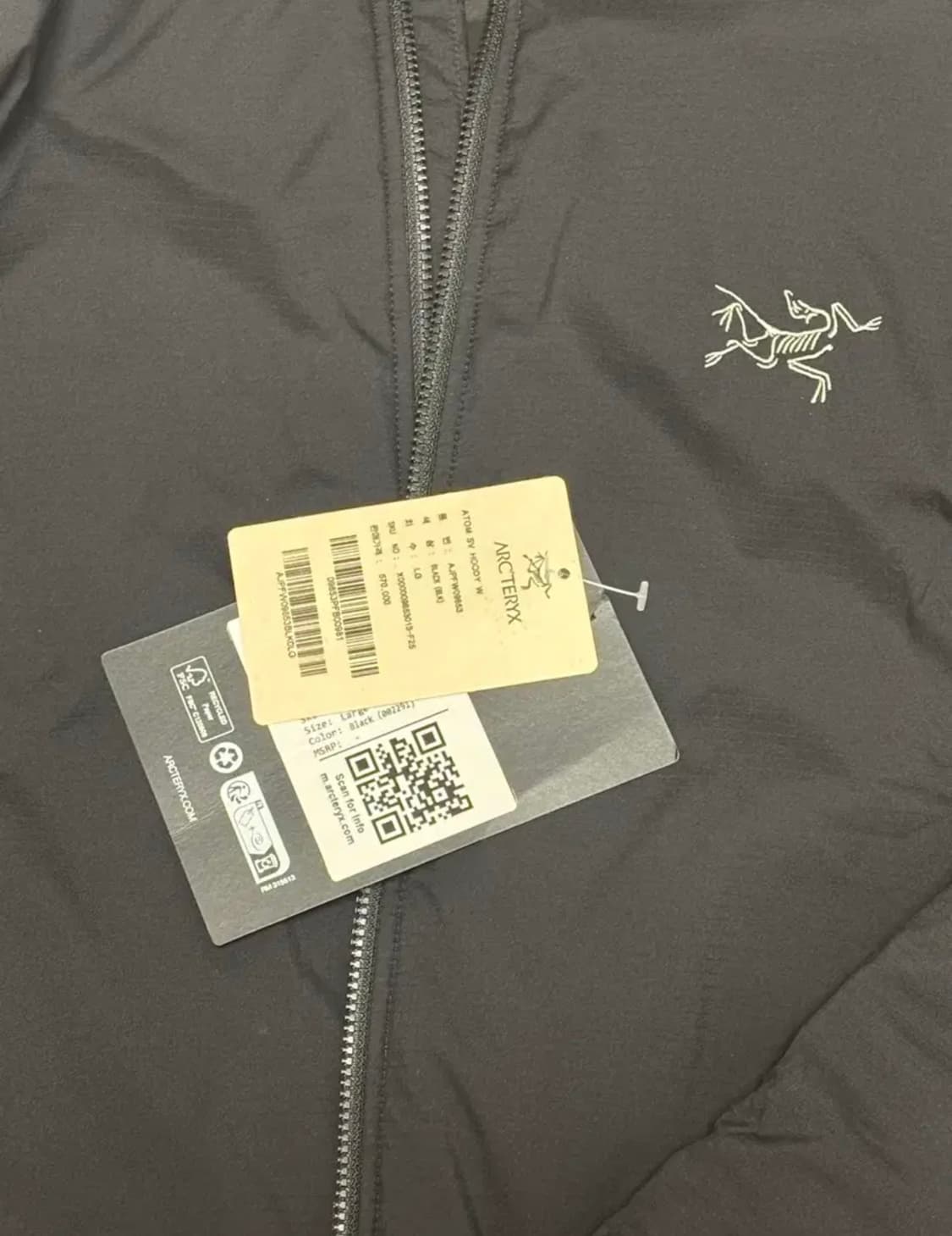 25년 아크테릭스 아톰 SV 블랙 여성 L 새제품 상품이미지2