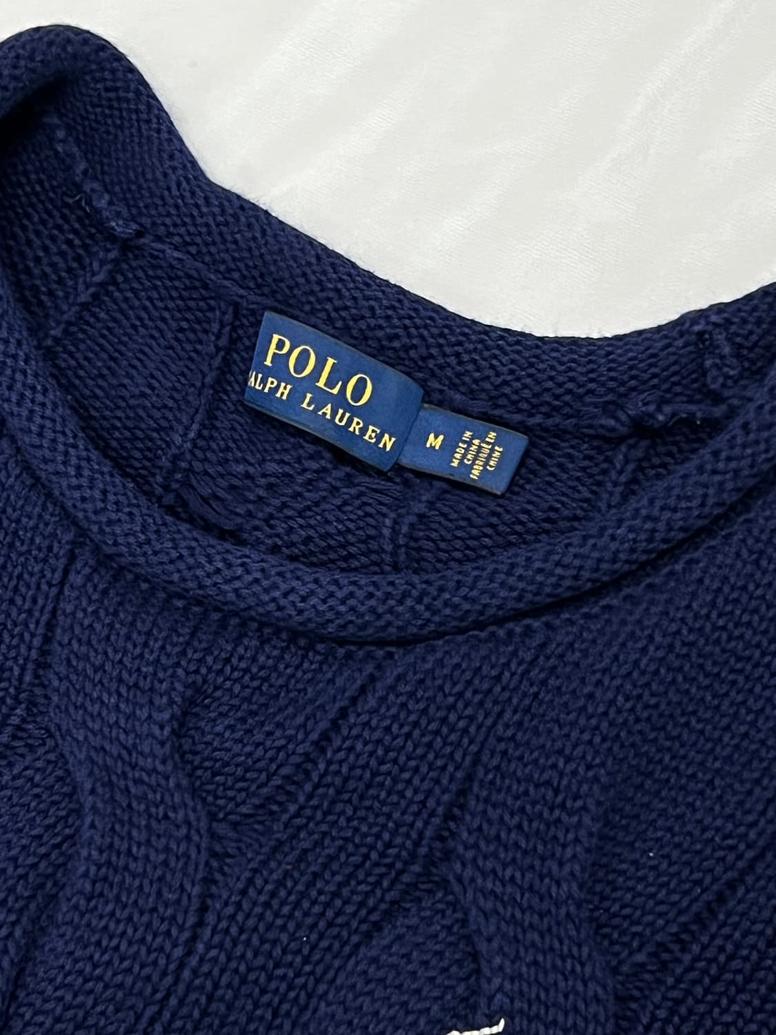 (M) 폴로랄프로렌 케이블 꽈배기 니트 네이비 상품이미지3