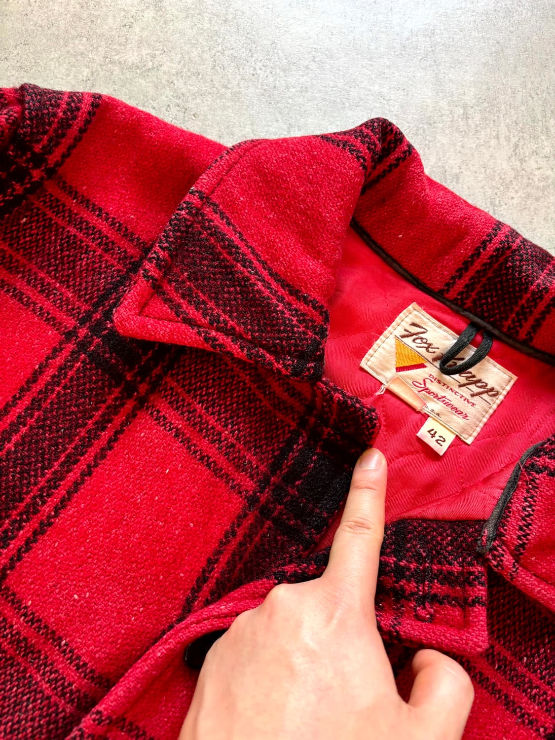 Early 70's Fox Knapp 버팔로 플레이드 울 자켓 42 상품이미지5