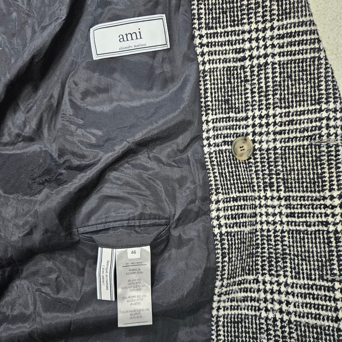 아미 더블브레스티드 체크 코트 46 상품이미지6