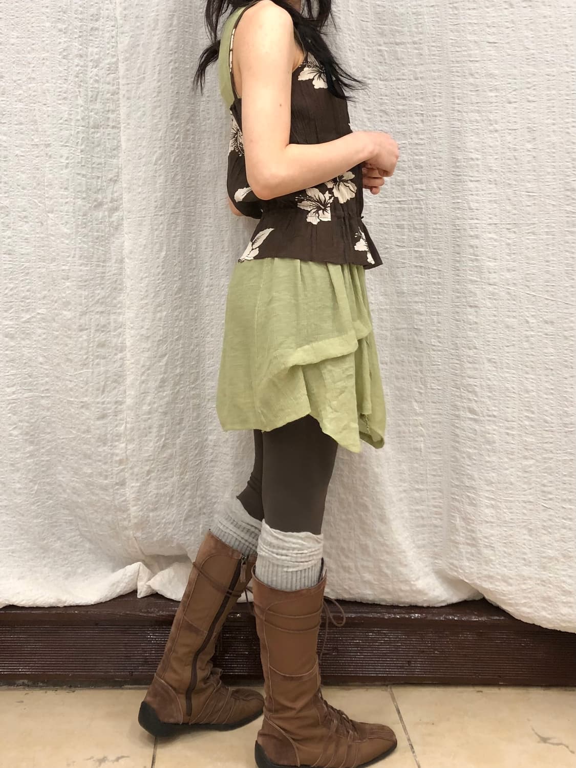 Soft green hippie blouse 상품이미지4