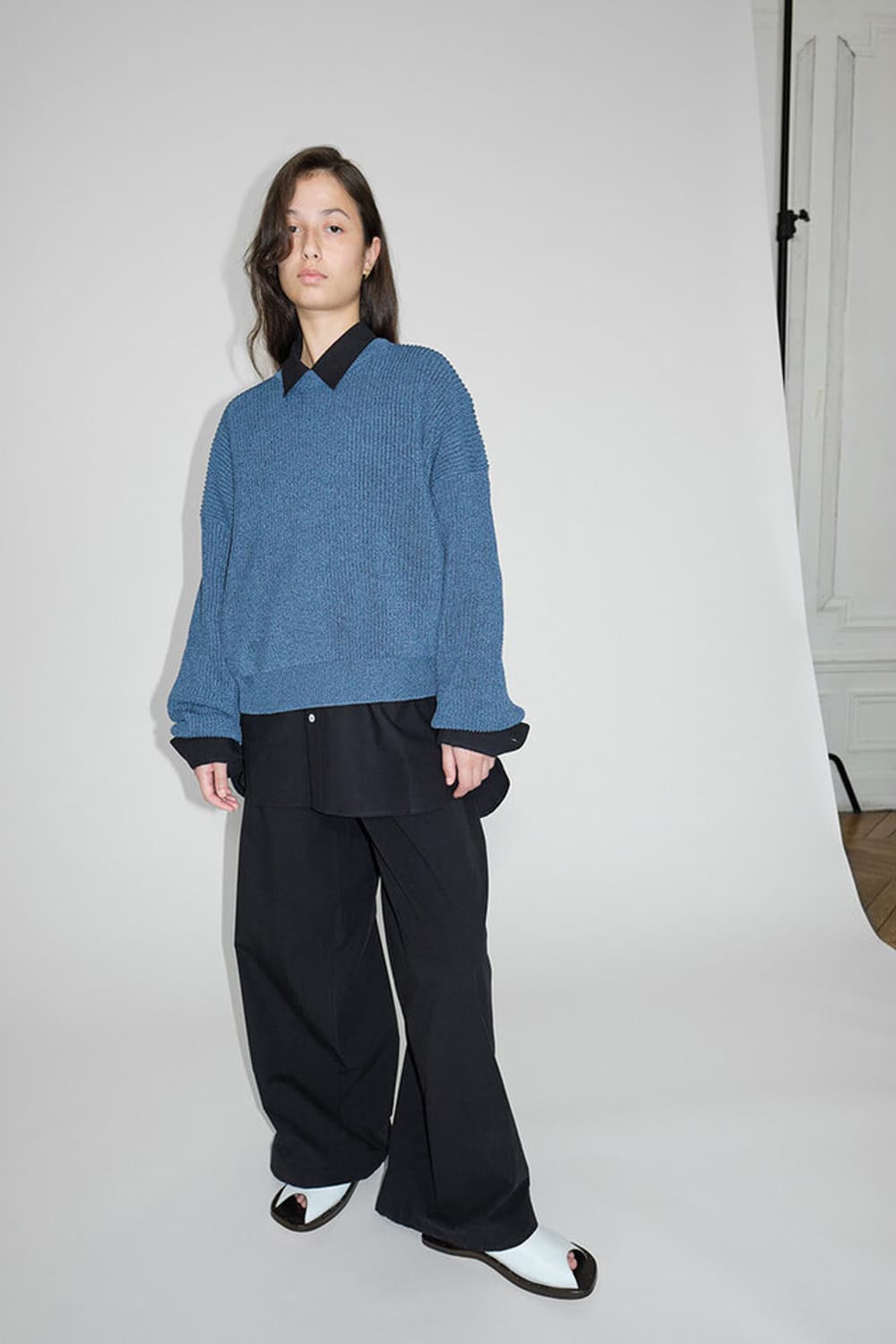 Cristaseya washi paper cropped sweater L 상품이미지2