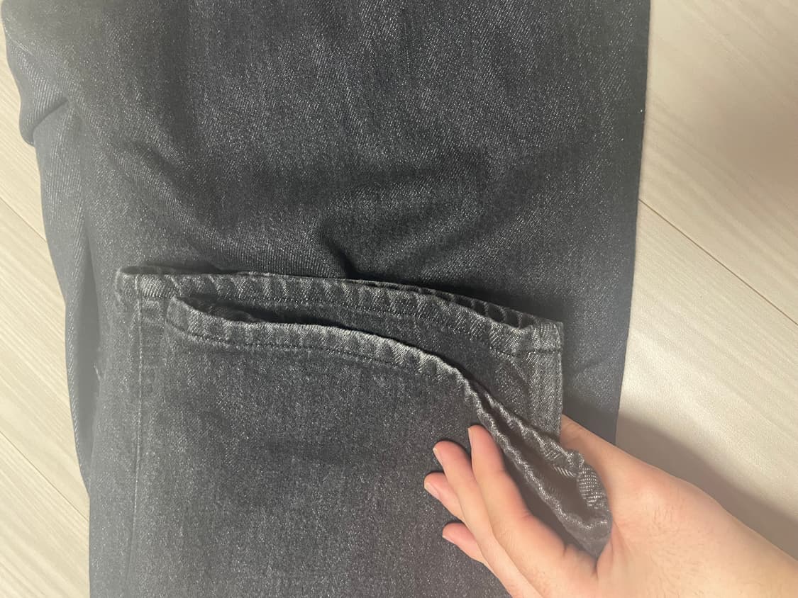 러프사이드 드레이프 데님팬츠 블랙 3사이즈 상품이미지4