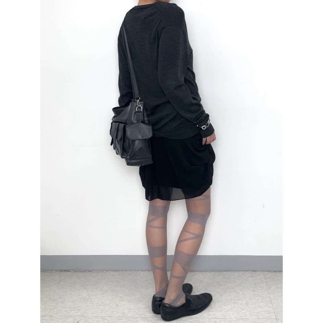 빈티지 차콜 울 실크 가디건 상품이미지3