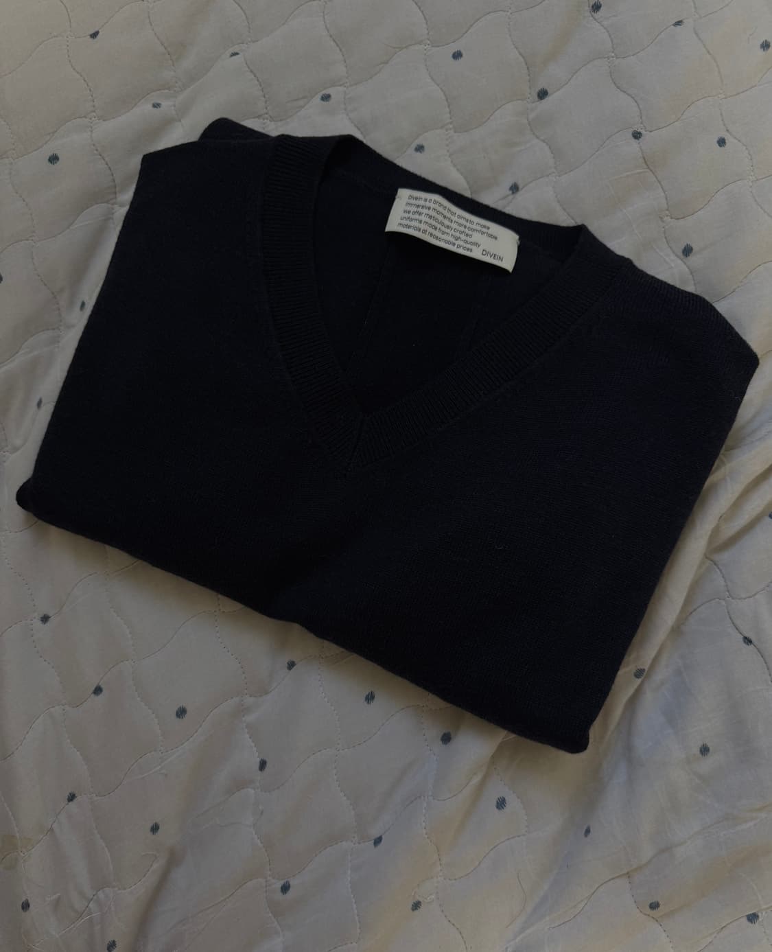 다이브인 루즈드 파인울 브이넥 네이비 2사이즈 상품이미지1