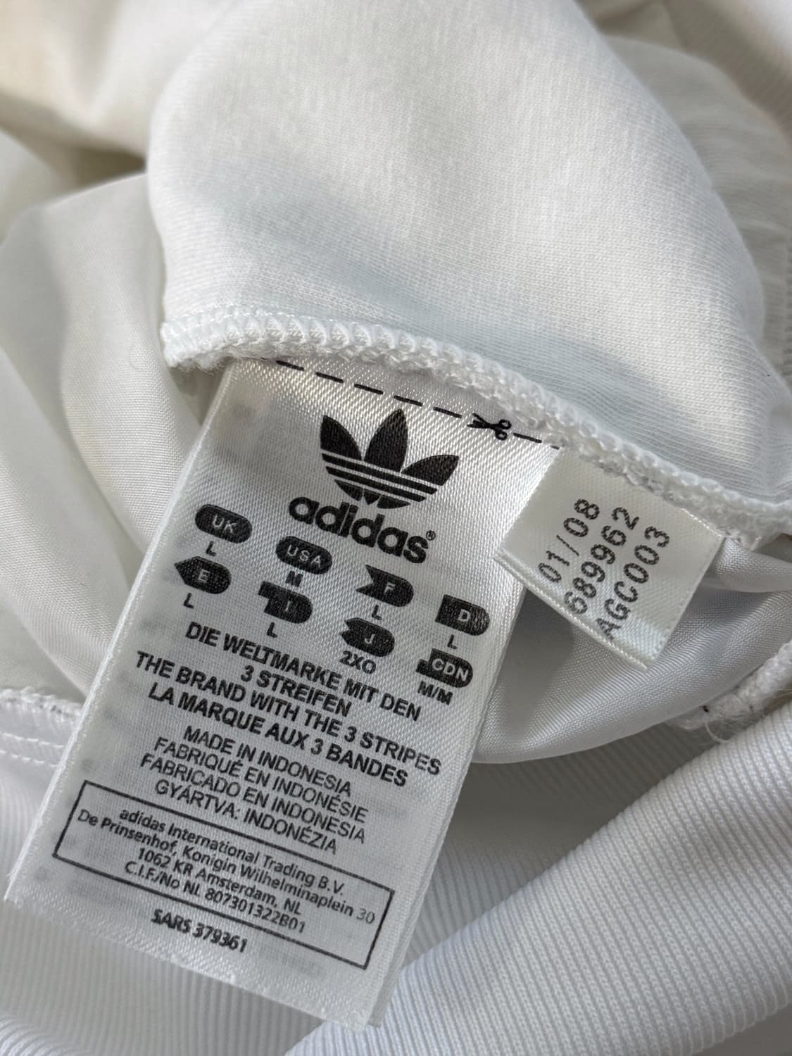 아디다스 루즈핏 00‘s 흰 하늘 배색 파이어버드 후드 트랙 바람막이 상품이미지4