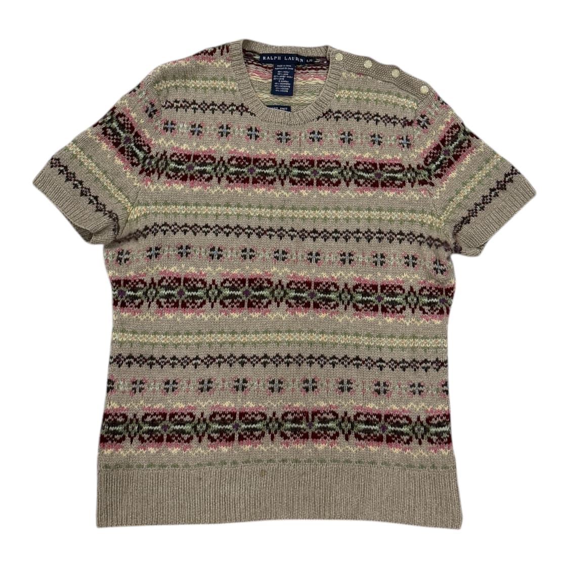폴로 랄프로렌 페어아일 Y2K 반팔 니트 L 상품이미지1