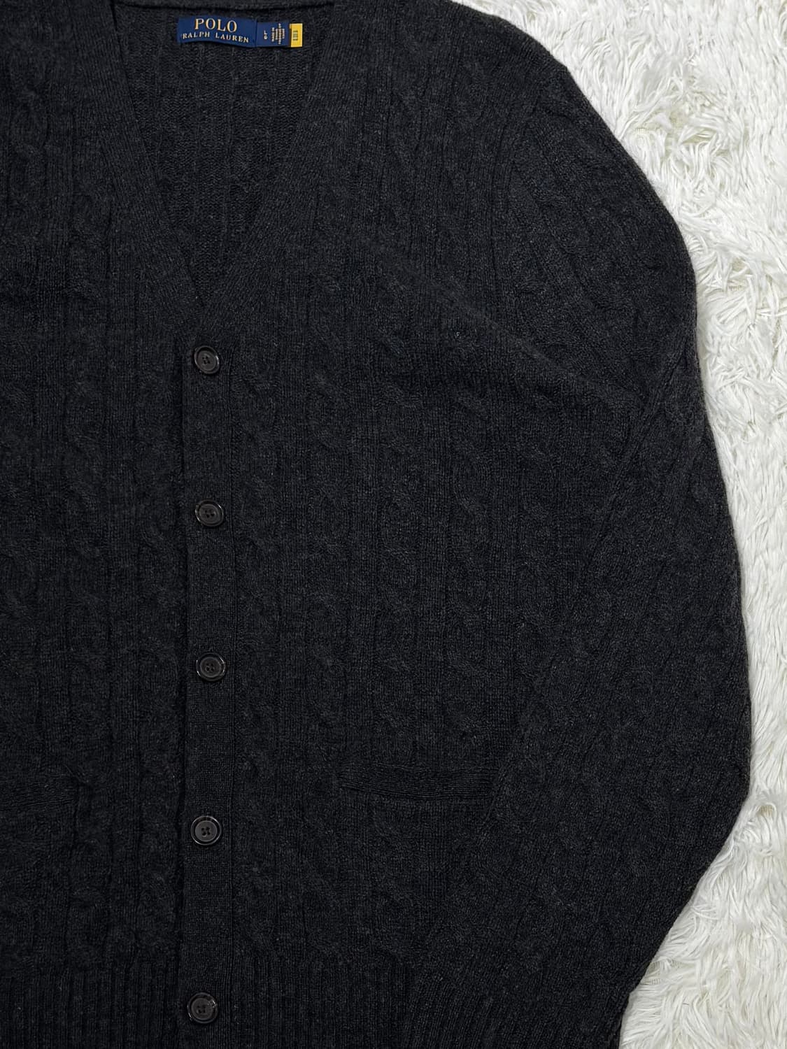 폴로랄프로렌 qr 울 캐시미어 케이블 가디건 상품이미지5