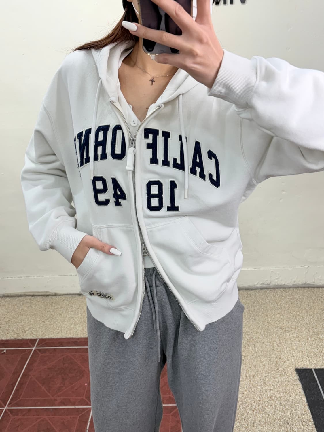 후아유 캘리포니아 후드집업 화이트 상품이미지8
