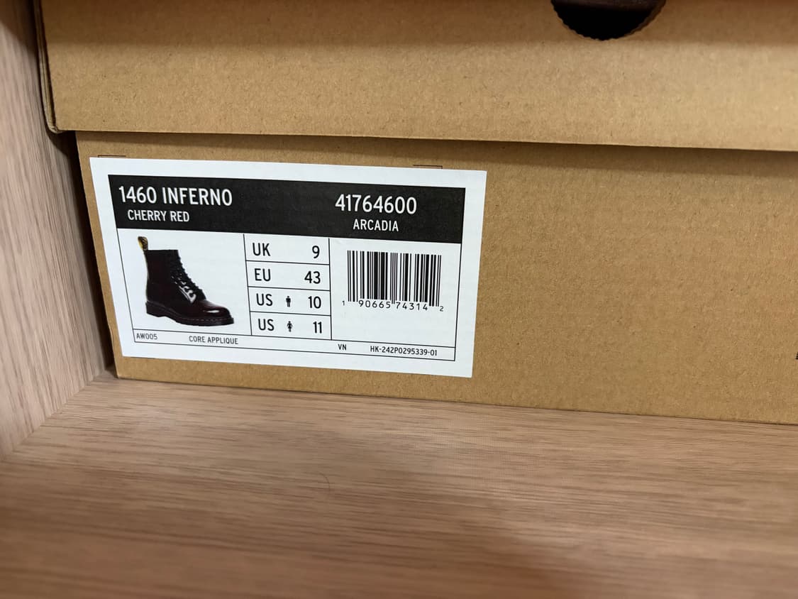 280) 닥터마틴 1460 인페르노 8홀 체리레드 상품이미지6