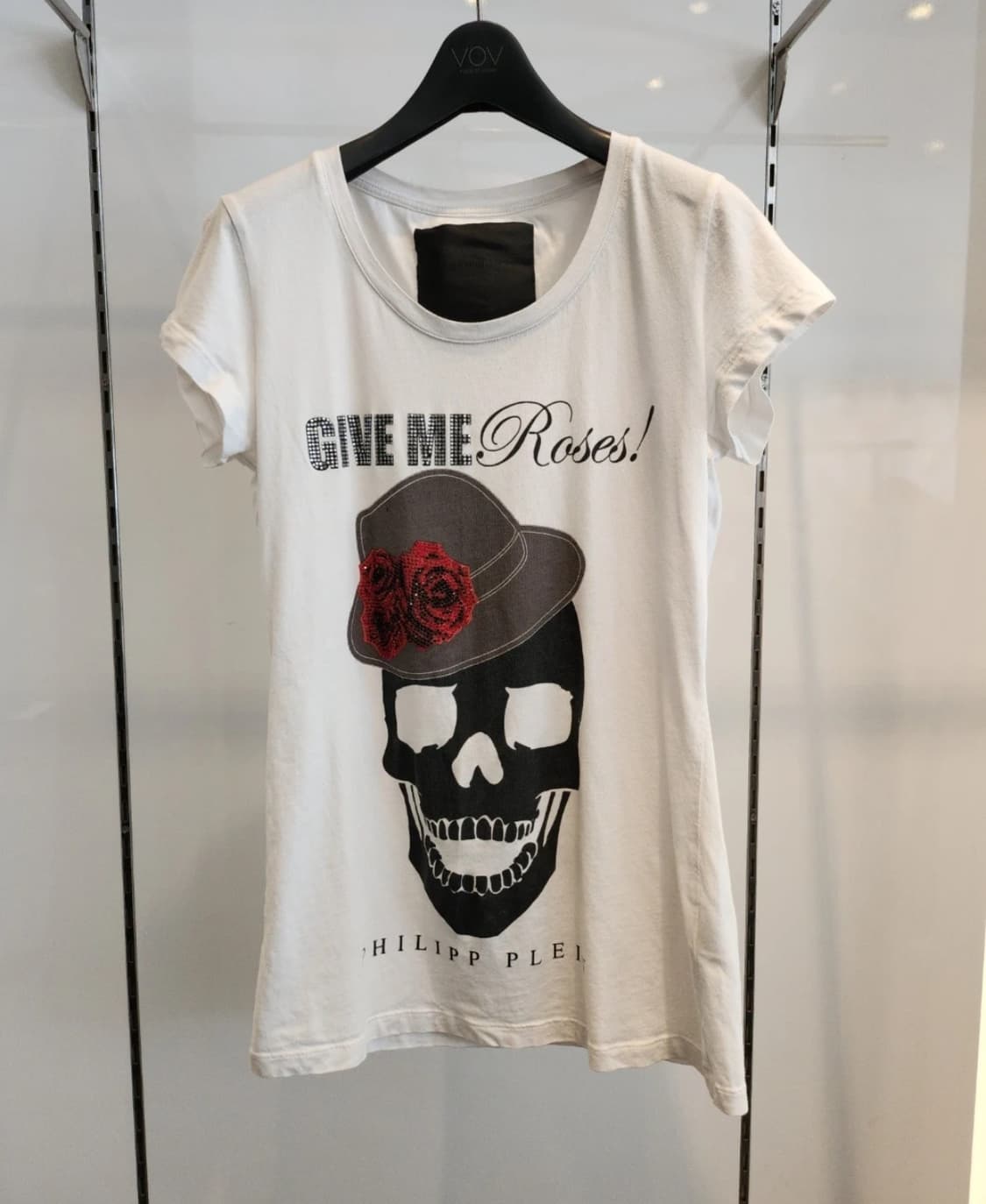 Philipp plein 필립플레인 화이트 스컬 로즈 반팔 티셔츠 상품이미지2