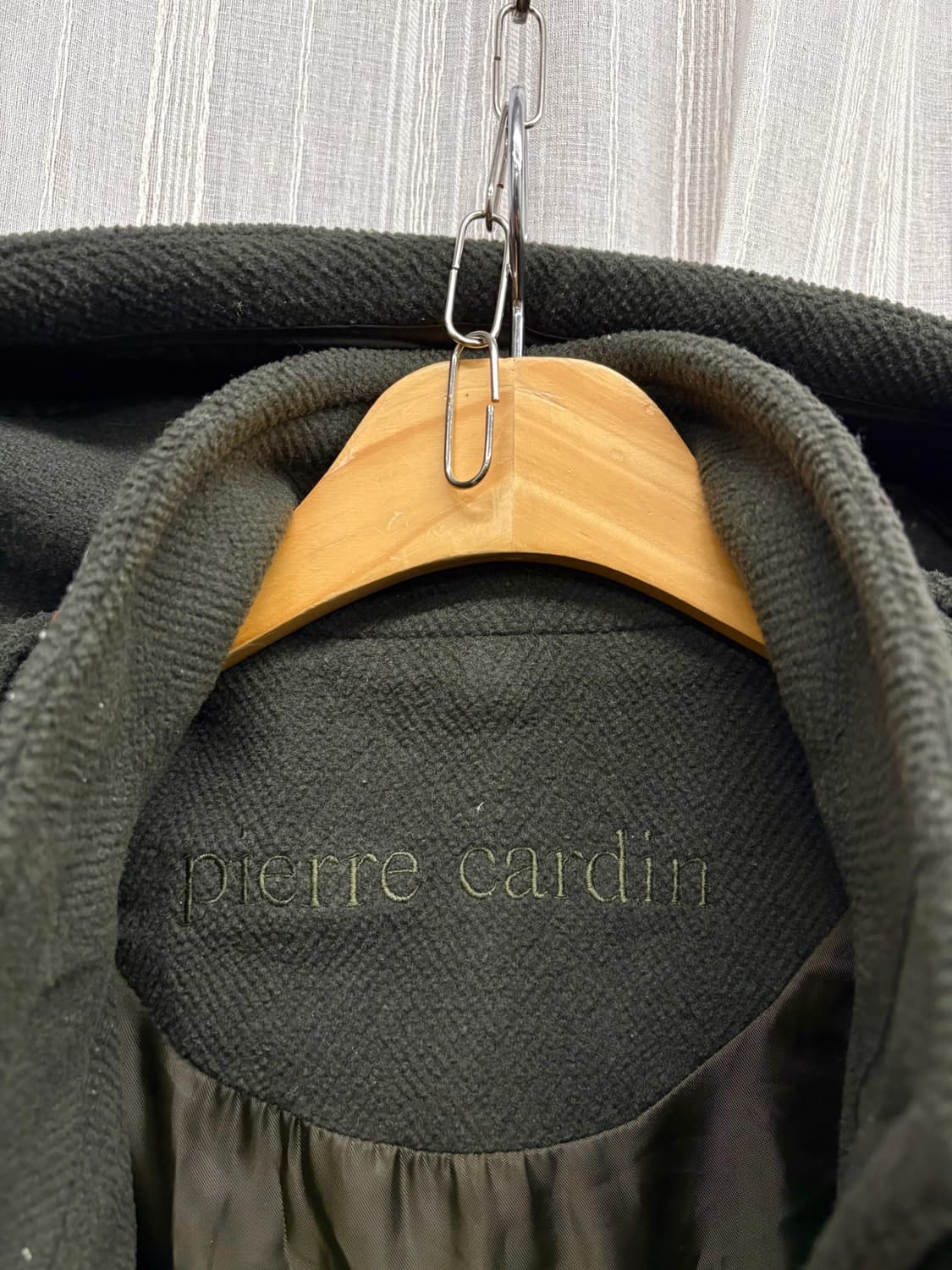 피에르가르뎅 카키 더블 브레스티드 후드 더플 코트 상품이미지7