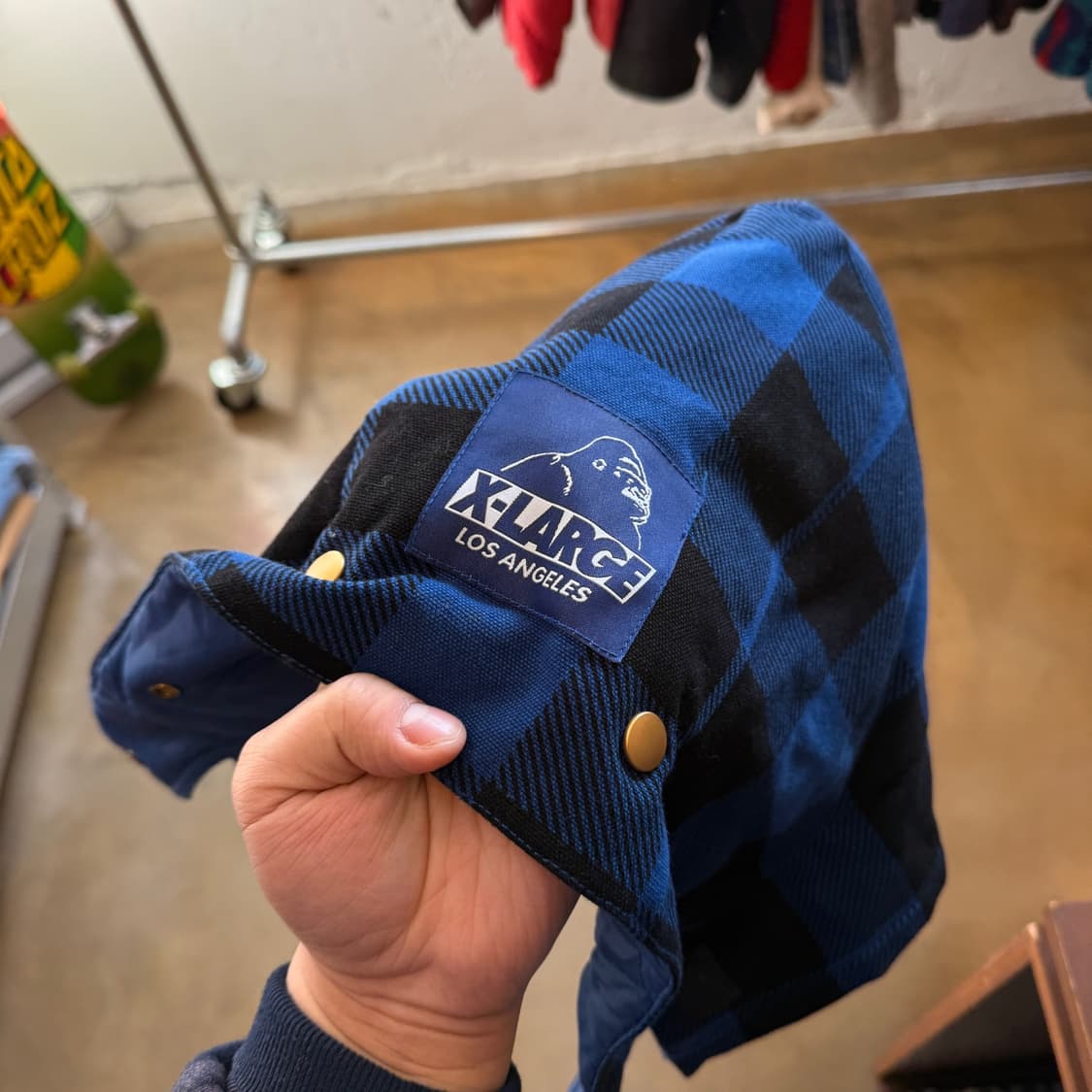 엑스라지 체크패턴 탈부착 후드파카 상품이미지7