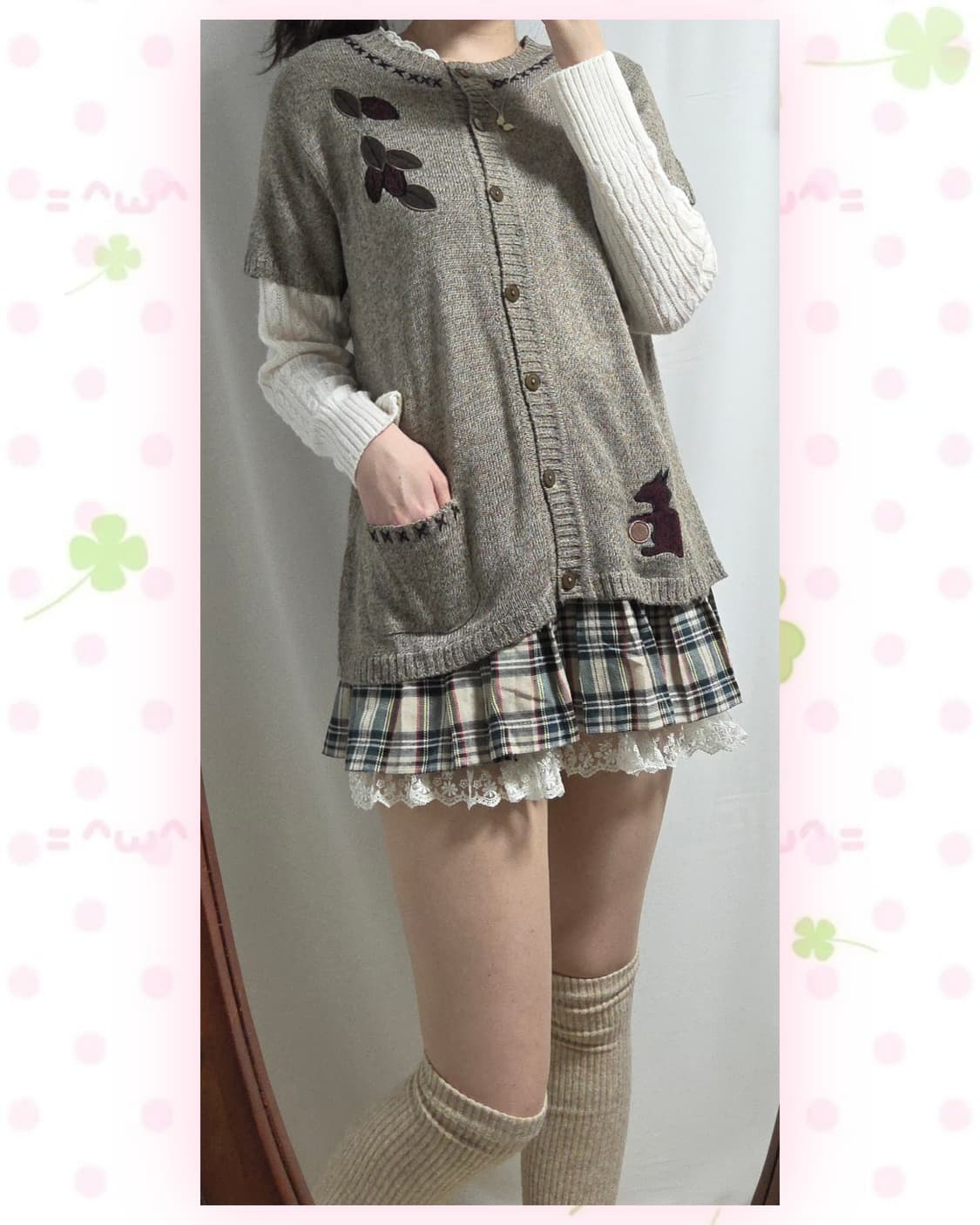 모카 다람쥐 모리 반팔가디건 상품이미지2