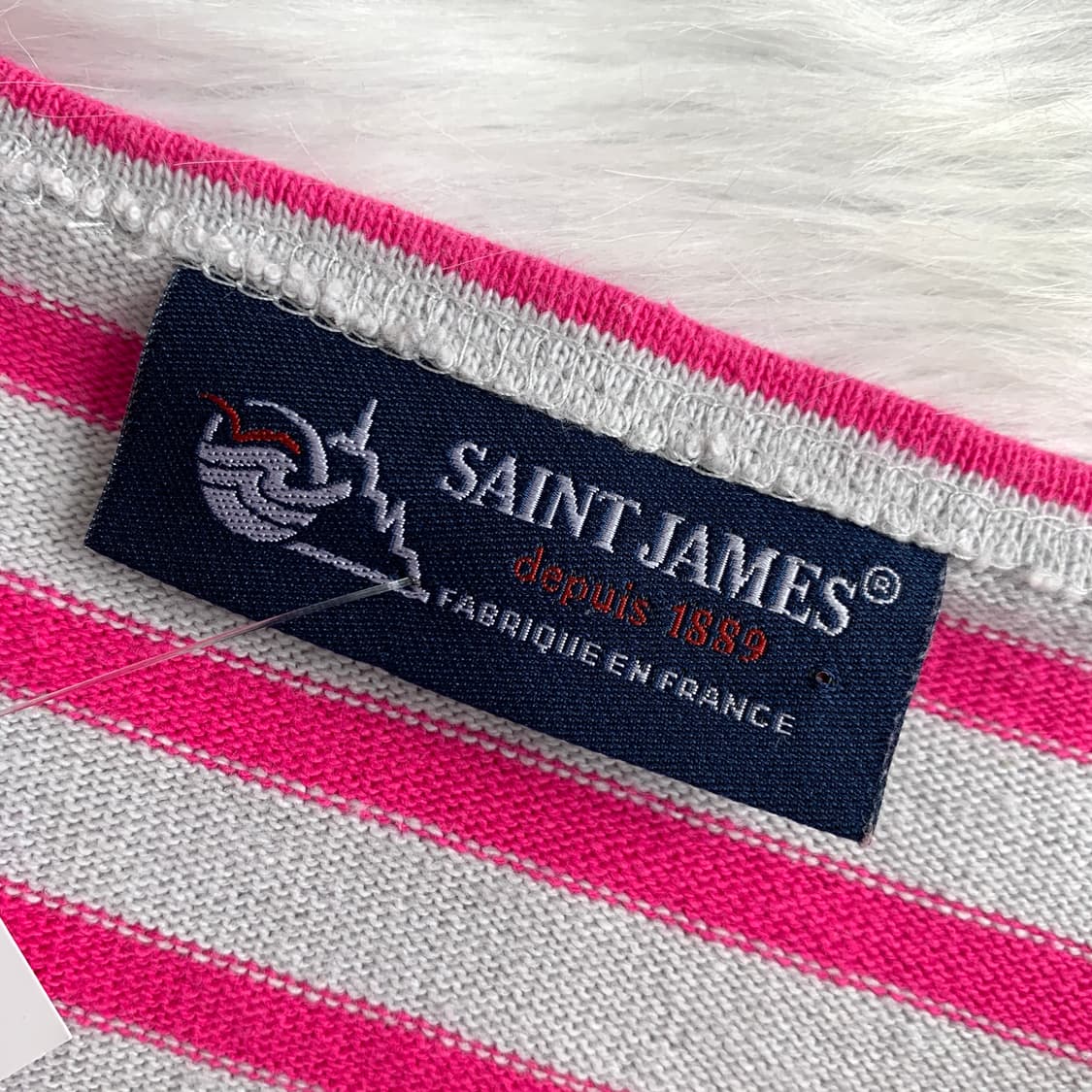 세인트제임스 SAINT JAMES 핑크 스트라이프 티셔츠 1704 상품이미지5