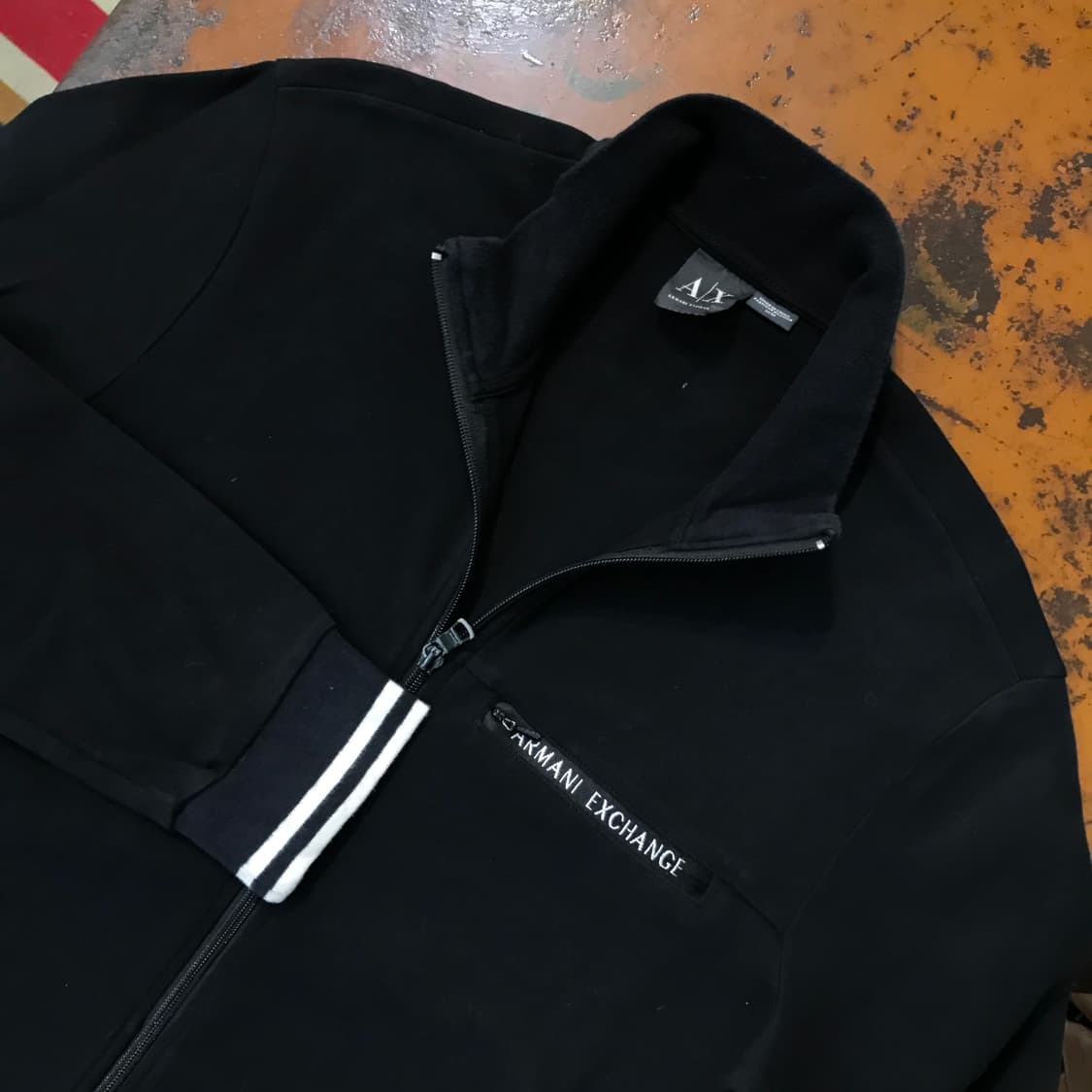 아르마니 익스체인지 블랙 코튼 집업 져지 남성 102 여성 프리사이즈 상품이미지4