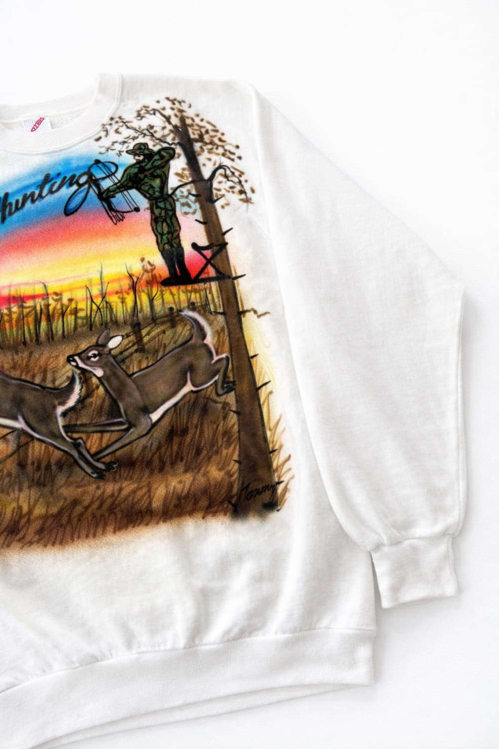 80s Jerzees 에어 브러쉬 스웻셔츠 L 상품이미지4