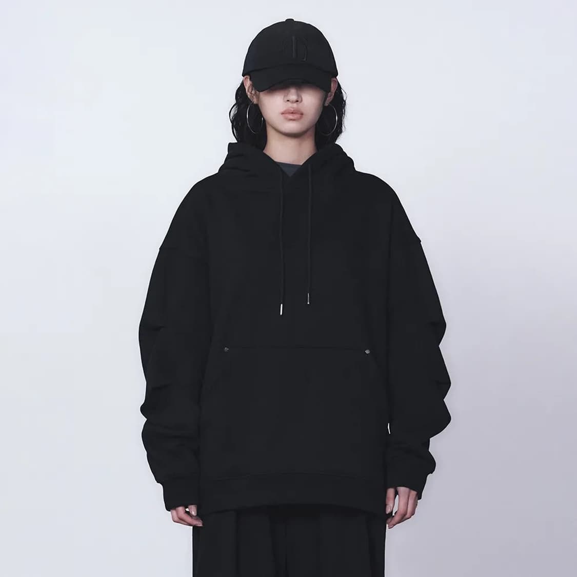 트리밍버드 후드티 ribet sweat set-up hoodie 블랙 상품이미지1