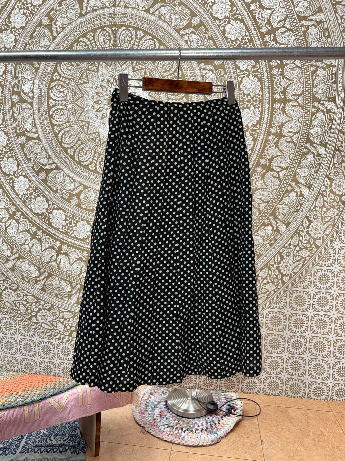 빈티지 여성 도트 미디스커트  상품이미지3