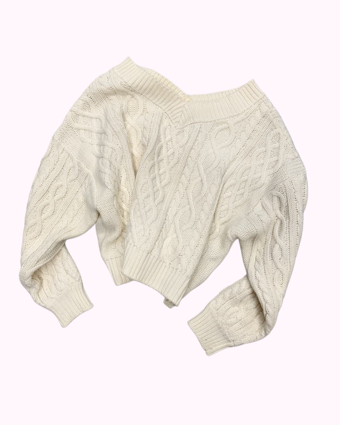  cream cable off-shoulder knit 상품이미지1
