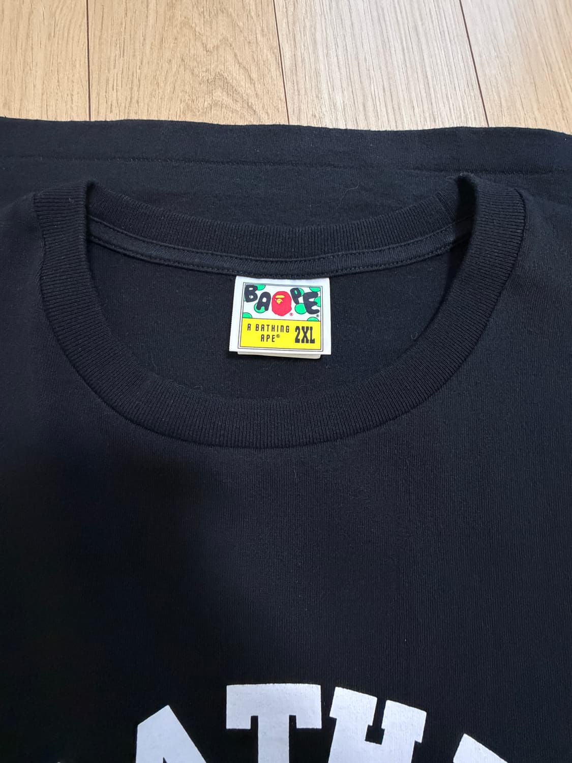 [XXL]베이프 컬리지 티셔츠 블랙 상품이미지3