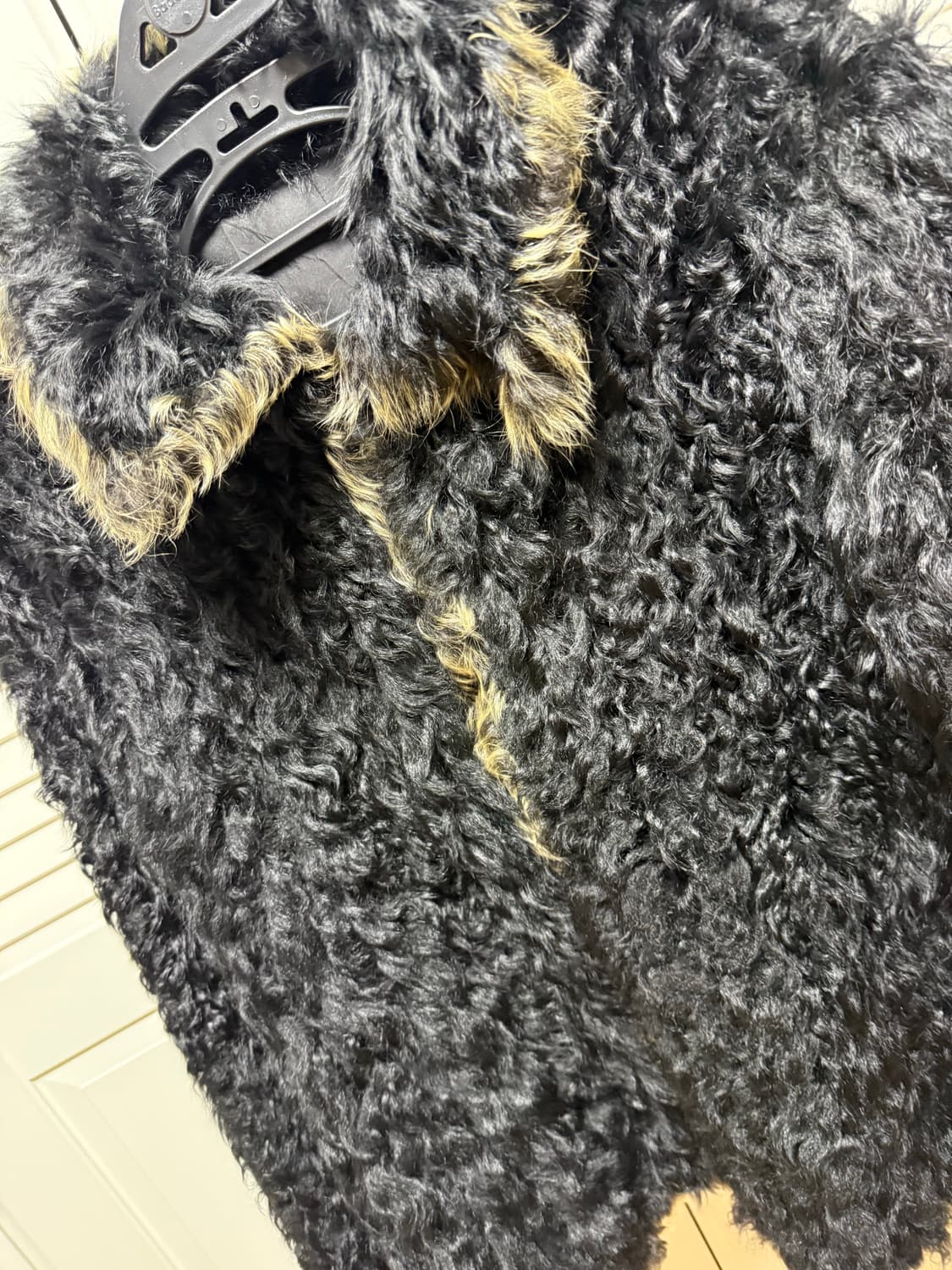 블랙 퍼 자켓 (토끼털 혼방 상품이미지3