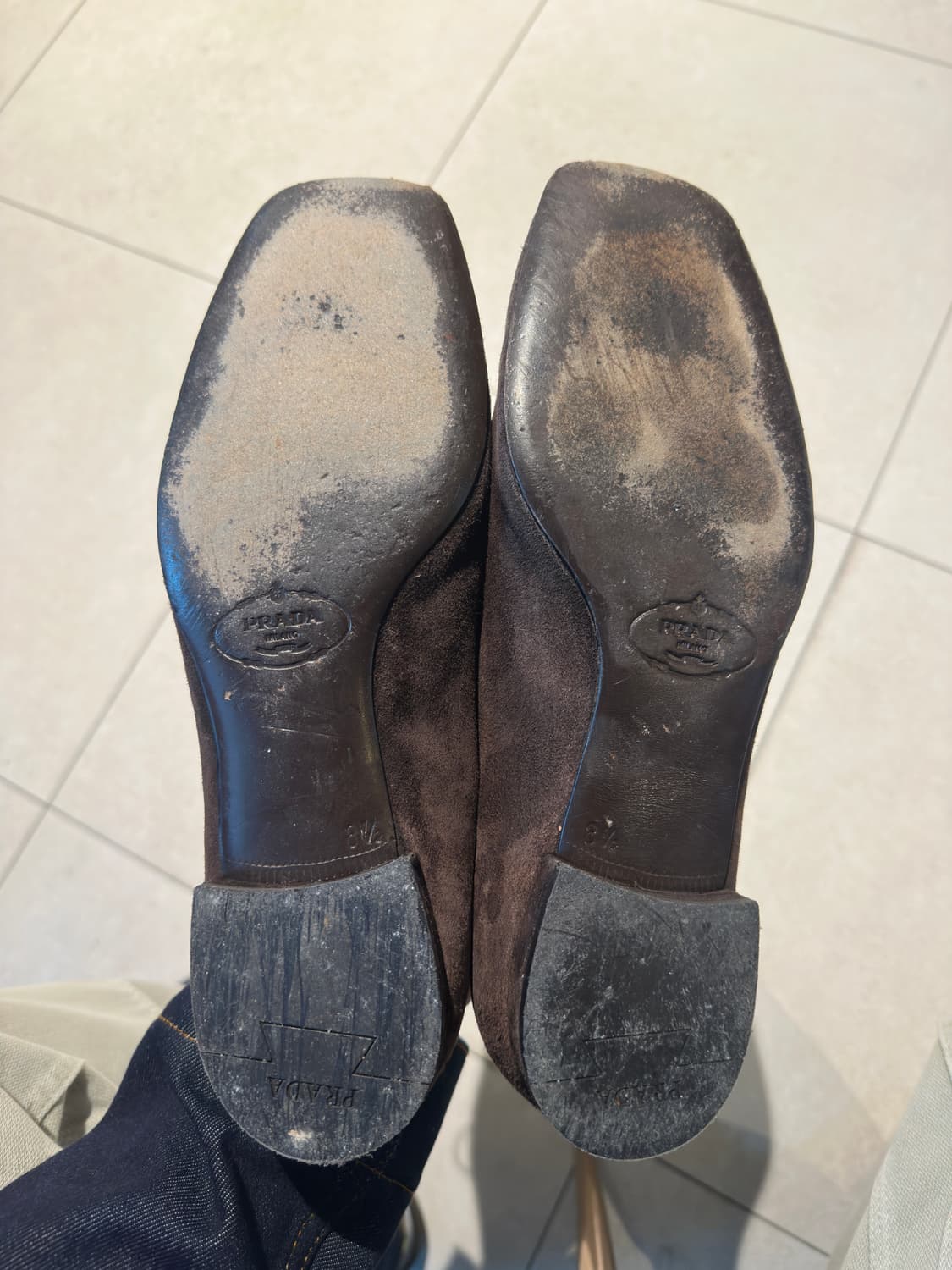 프라다 스웨이드 더비 브라운 275~280 상품이미지4