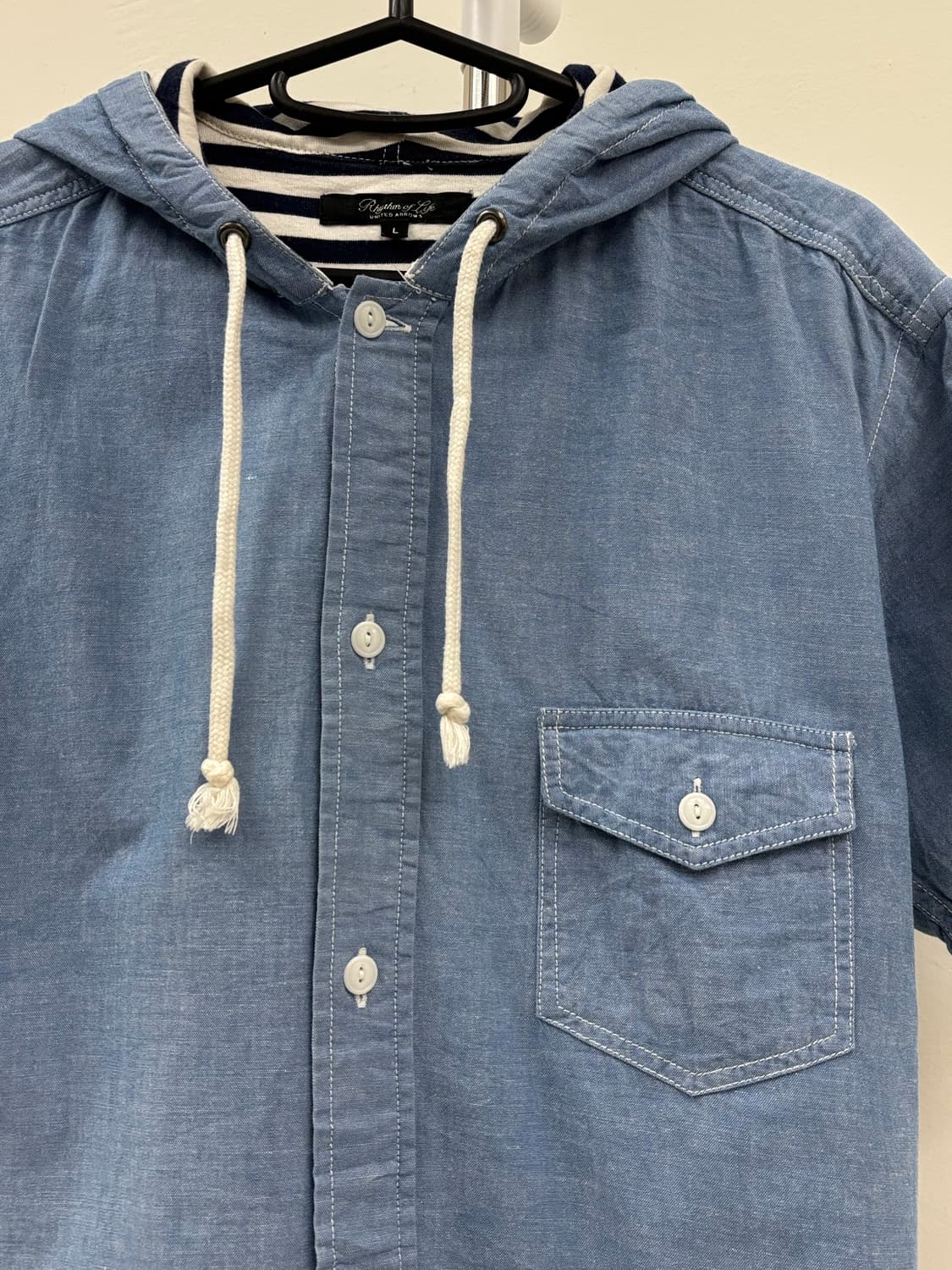 빈티지 데님 후드 셔츠 상품이미지6