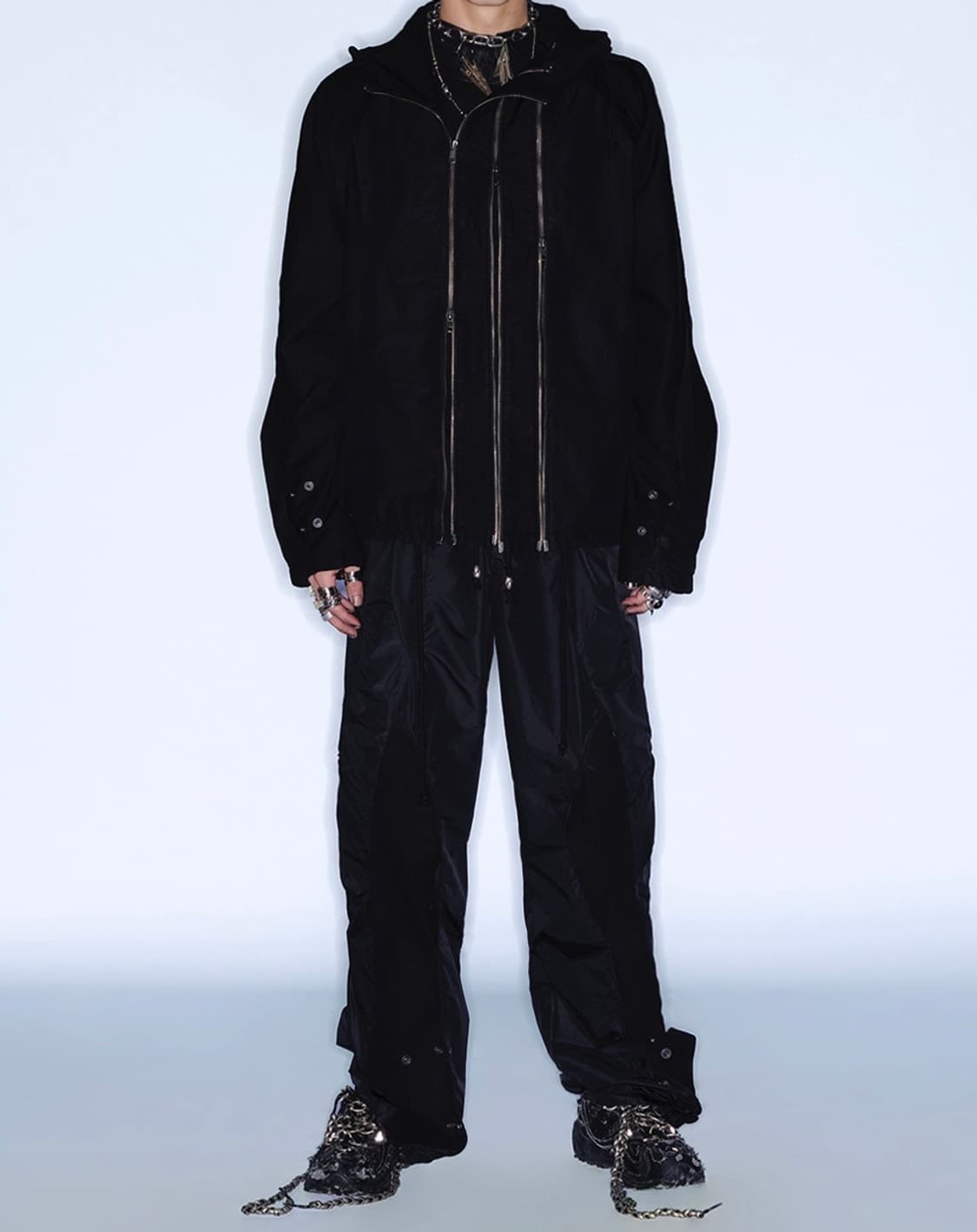 TRIPLE ZIPPER COTTON HOODED BLOUSON_BLAC 상품이미지3