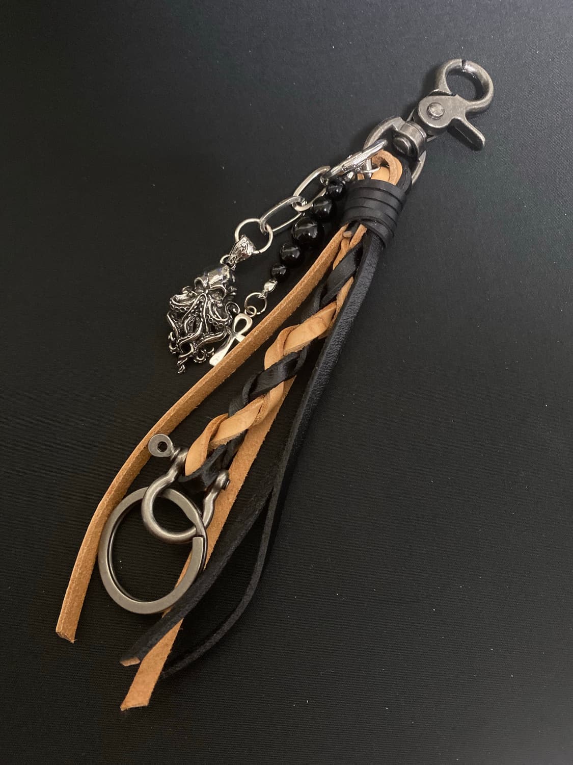 브레이드 가죽 스트랩 키링 상품이미지1