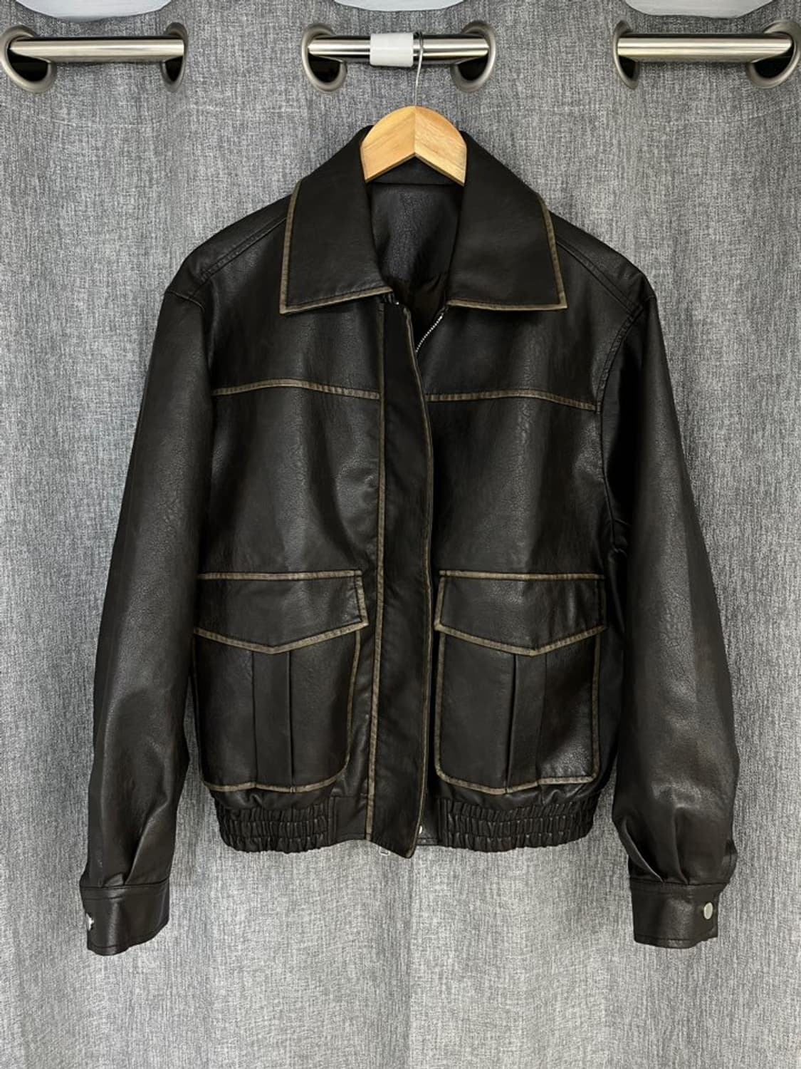 빈티지 오버핏 레더 자켓/#3427 상품이미지1