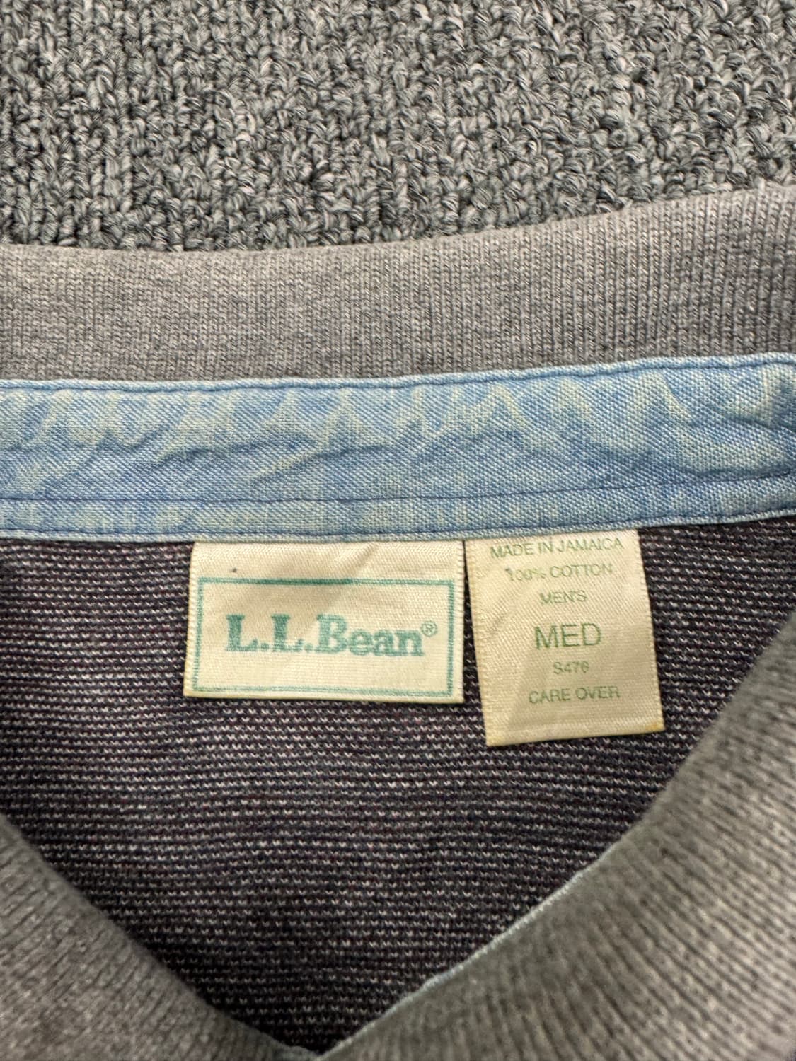 OS)LL bean 빈티지 노르딕패턴 롱슬리브 카라티 상품이미지3