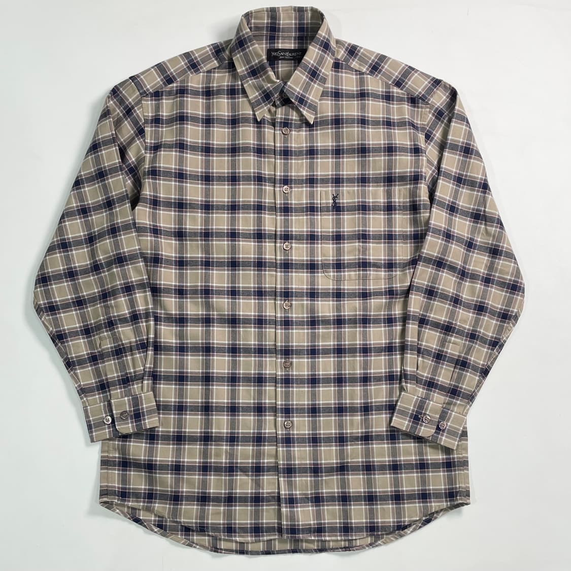 90s Ysl 입생로랑 체크 셔츠 상품이미지1