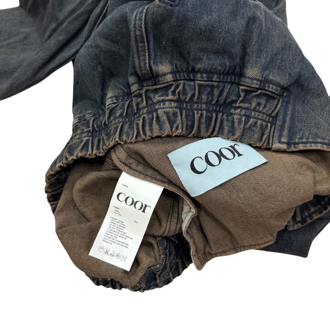 COOR 쿠어 틴트 데님 집업 자켓 인디고브라운 L 상품이미지4