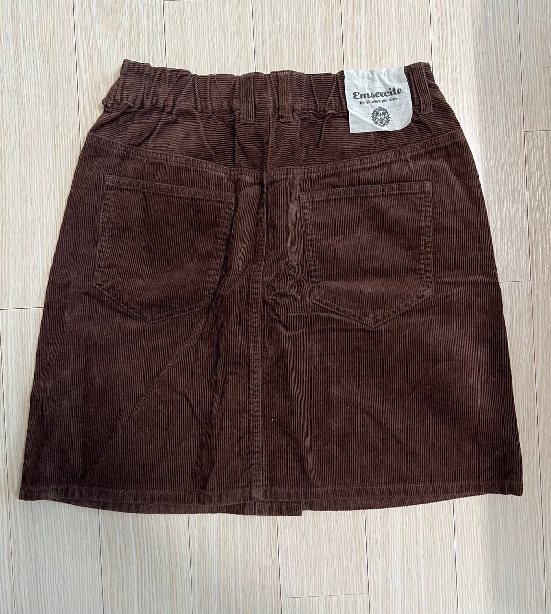 여름 꽃화이트 니트조끼&코듀로이 브라운 치마 세트 상품이미지5